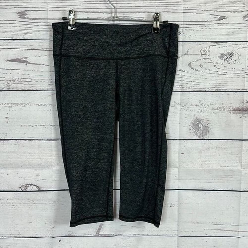 Athleta Leggings Womens Small Heathered Black‎ Crop Gym Training Basic